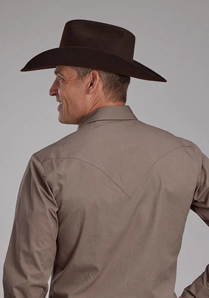 Roper 2221 Solid (Brown) - Men's Western Shirt