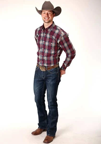 Roper 1372 Plaid (Wine) - Men's Western Shirt