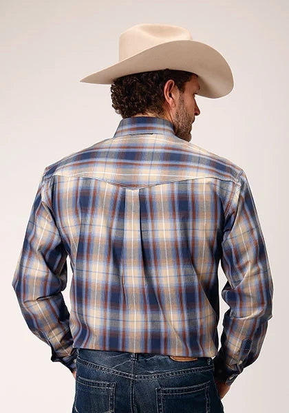 Roper 1842 Ranch Plaid (Blue) - Men's Western Shirt