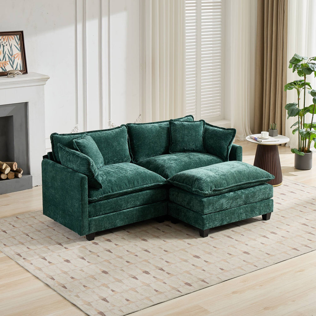 Cloud Sofa LoveSeat (Ottoman is not included), Modern Sectional Couch, Comfy Double Layer Upholstered Seat Cushion