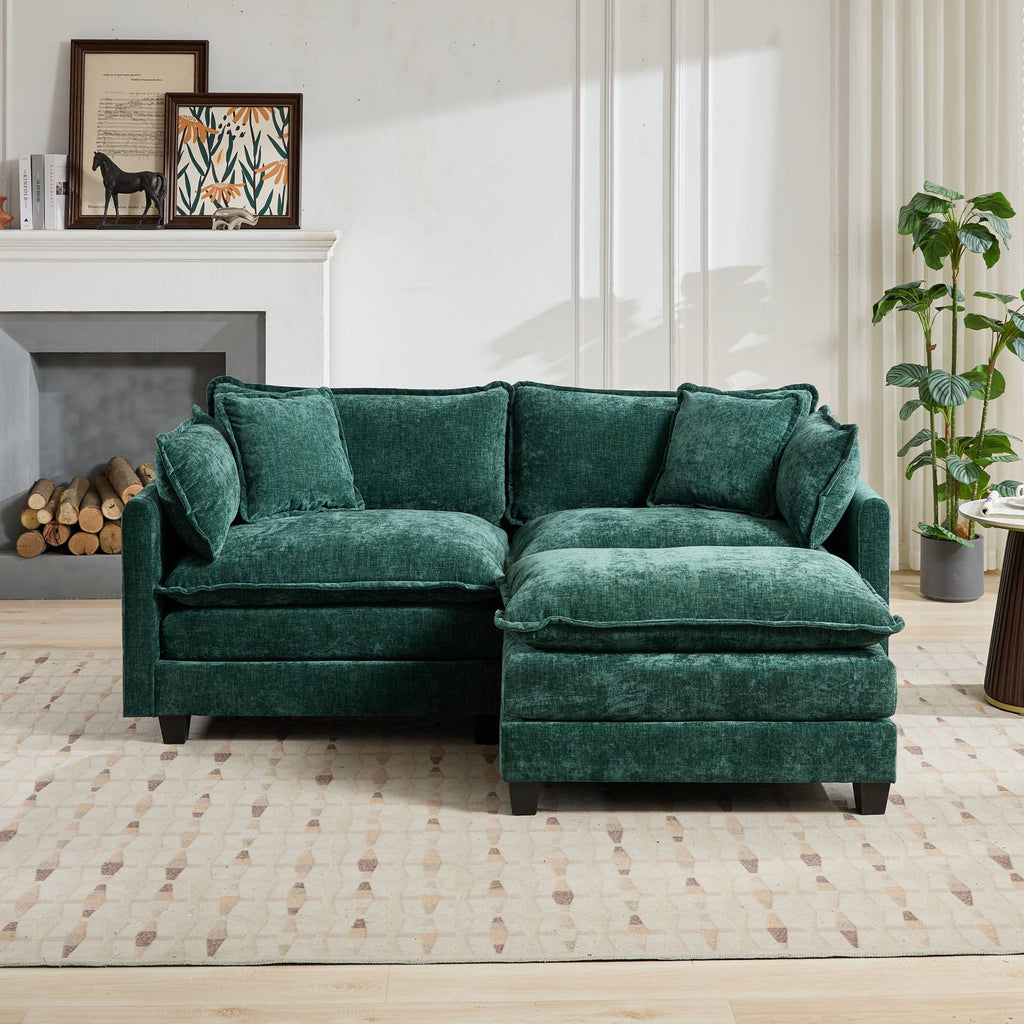 Cloud Sofa LoveSeat (Ottoman is not included), Modern Sectional Couch, Comfy Double Layer Upholstered Seat Cushion