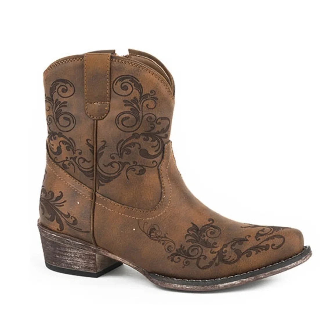 Roper Short Stuff (Tan/Brown) - Women's Cowgirl Boot