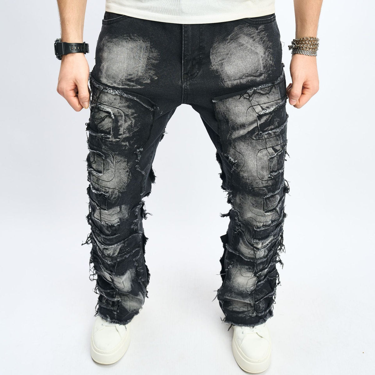 Men's New Fashionable Slim-Fit Swing Pants Trousers Men's Hip-Hop High Street Men's Jeans
