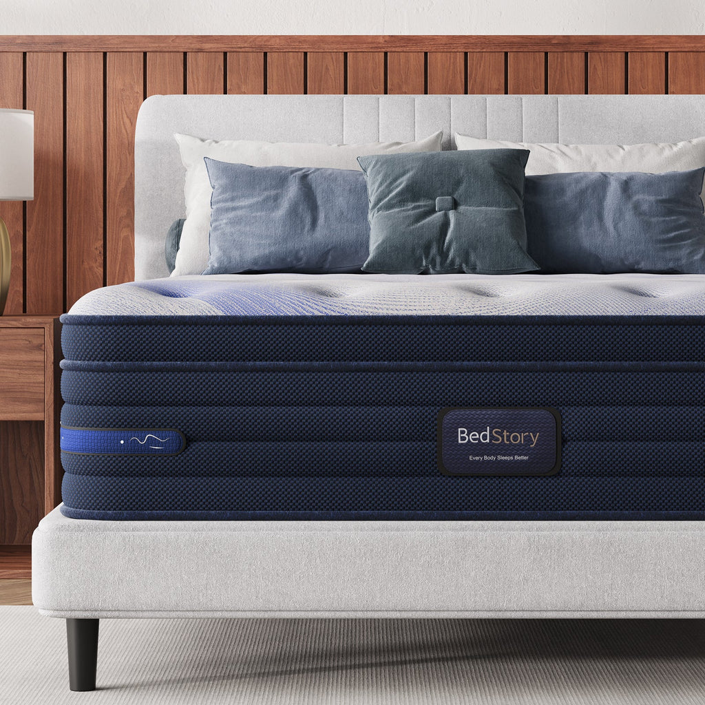 Firm Cooling Hybrid Mattress with Advanced Support - Blue