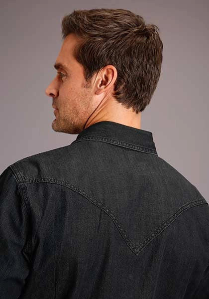 Stetson Modern Denim (Black) - Men's Western Shirt
