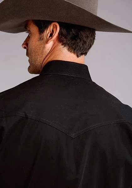 Stetson 4296 Solid (Black) - Men's Western Shirt