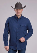 Stetson 2473 Heather Flannel (Navy) - Men's Western Shirt