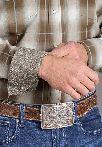 Stetson 2399 Sandy Ombre (Brown) - Men's Western Shirt