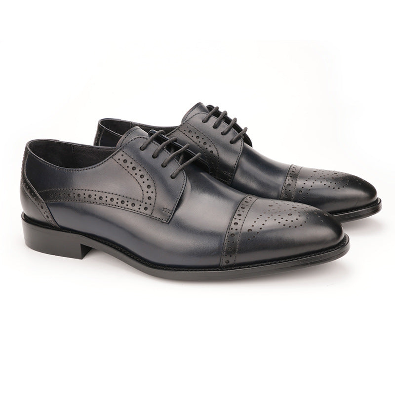 Men's Brogue Carved Business Oxford Leather Dress Shoes