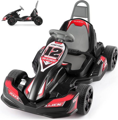 12V 2WD Electric Go Kart for Kids with Parent Remote Control - Battery Powered Ride On Car