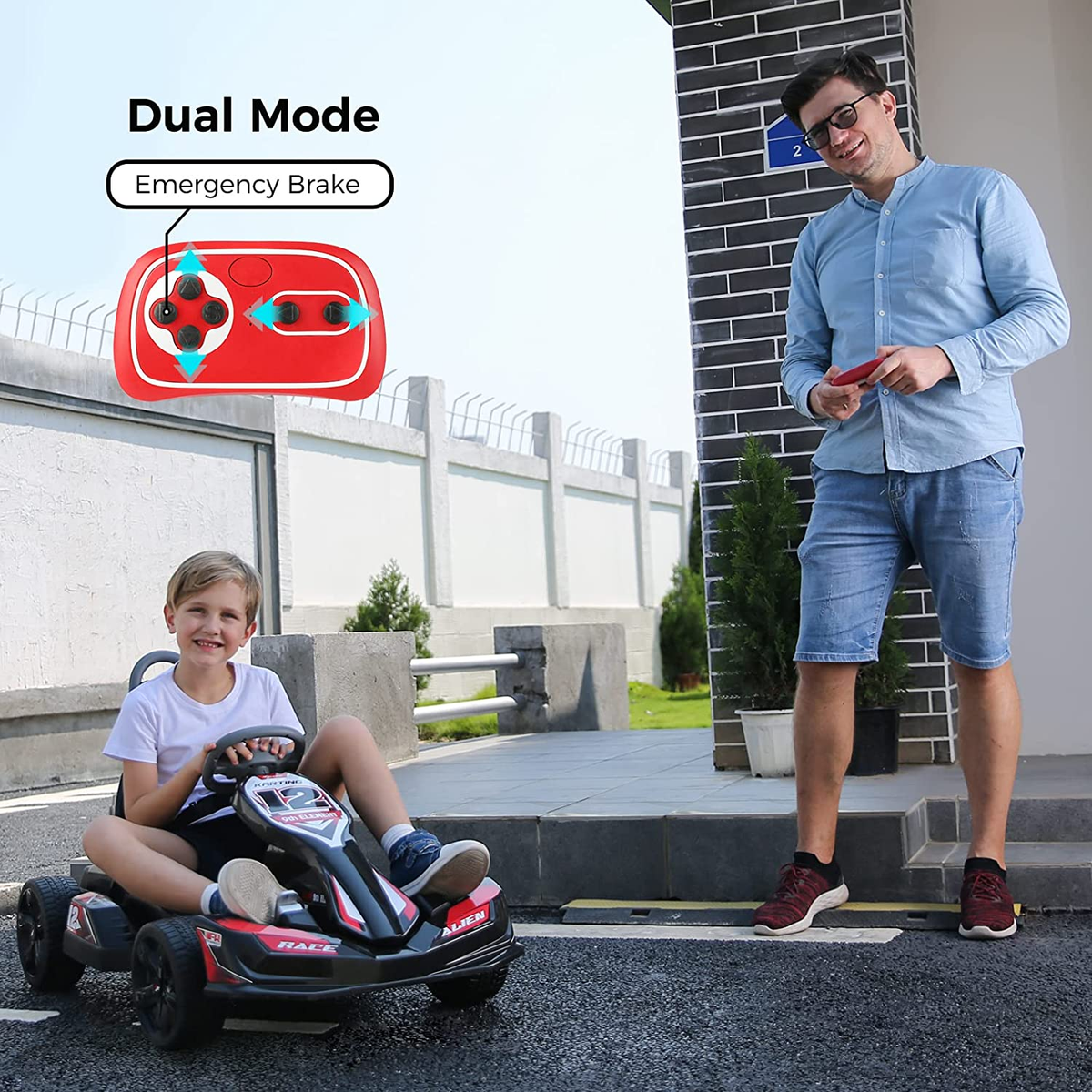 12V 2WD Electric Go Kart for Kids with Parent Remote Control - Battery Powered Ride On Car