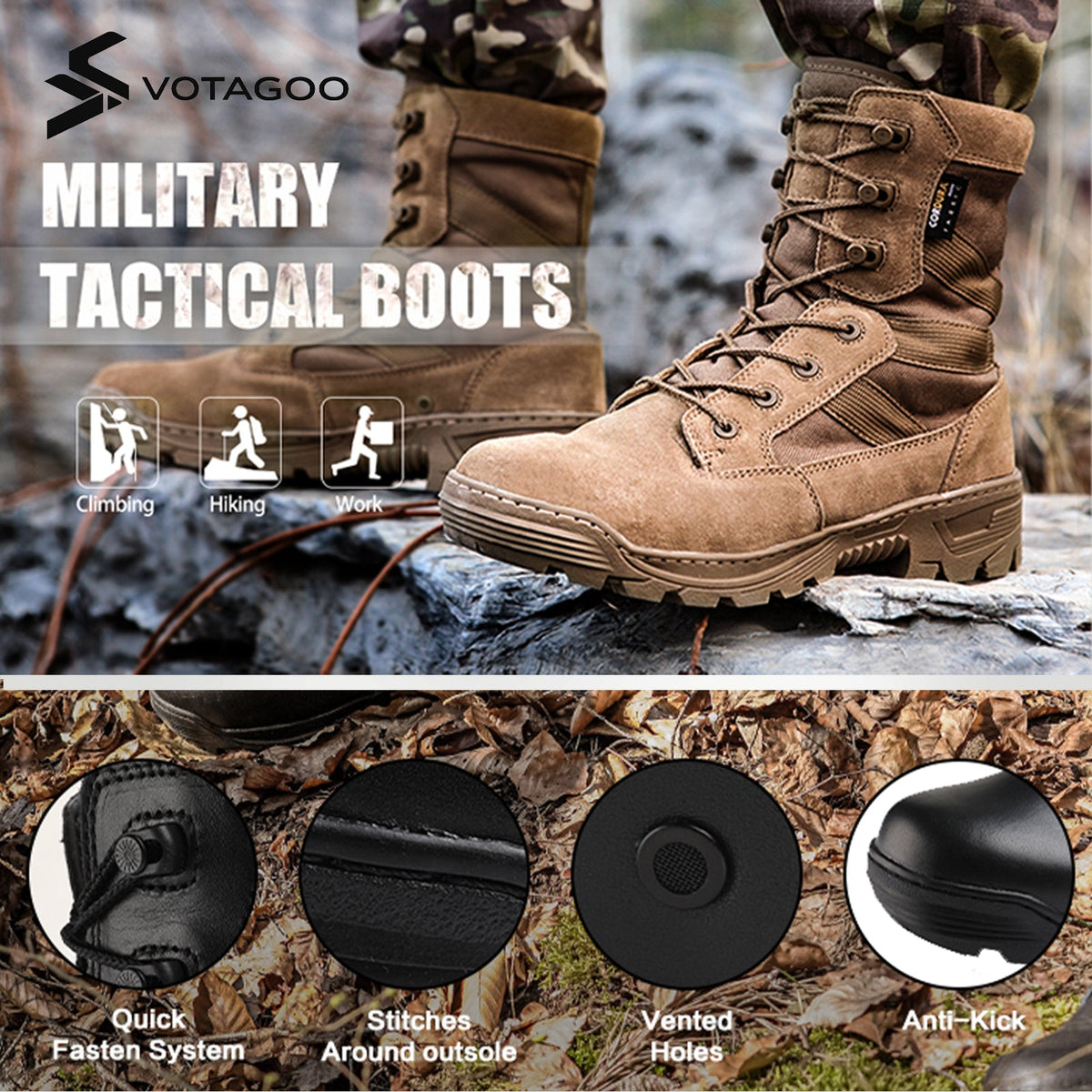 VOTAGOO® Men's Tactical Boots