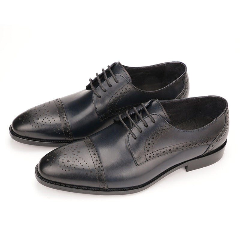 Men's Brogue Carved Business Oxford Leather Dress Shoes