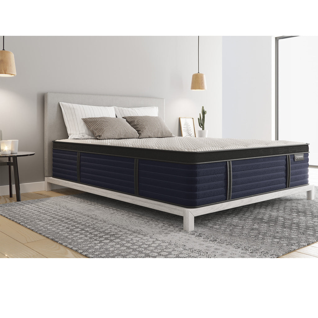 Firm Latex Hybrid Twin Mattress with Euro-Top and Zoned Support - White