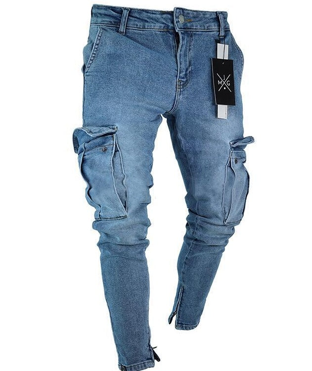 Men's Cargo Hole Denim Jeans