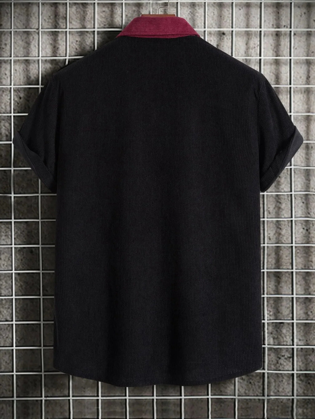 Men's Full Size Classic Color Block Short Sleeve Shirt