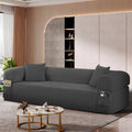 Spring Sofa with High-Quality Fabric and Storage - Gray