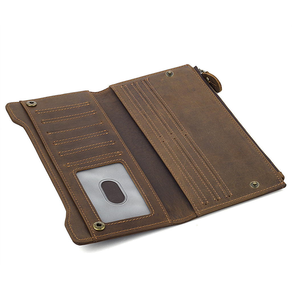 Handmade  Leather Wallet, Mens Wallet And Card Holder Wallet Cryptocurrency Wallet Rfid Man Short Wallet 8168