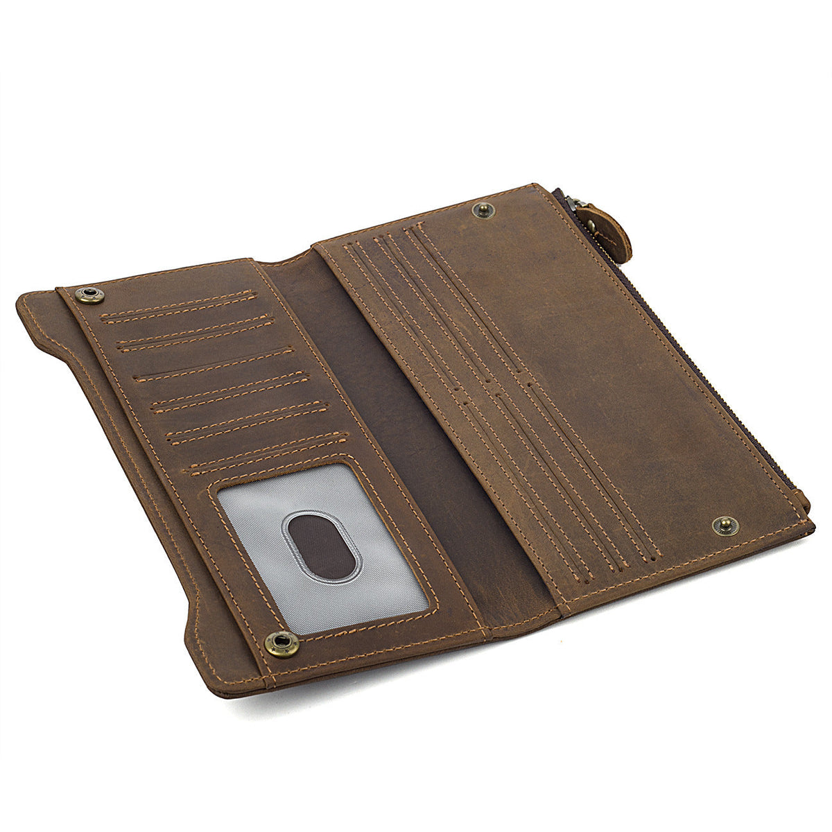 Handmade  Leather Wallet, Mens Wallet And Card Holder Wallet Cryptocurrency Wallet Rfid Man Short Wallet 8168