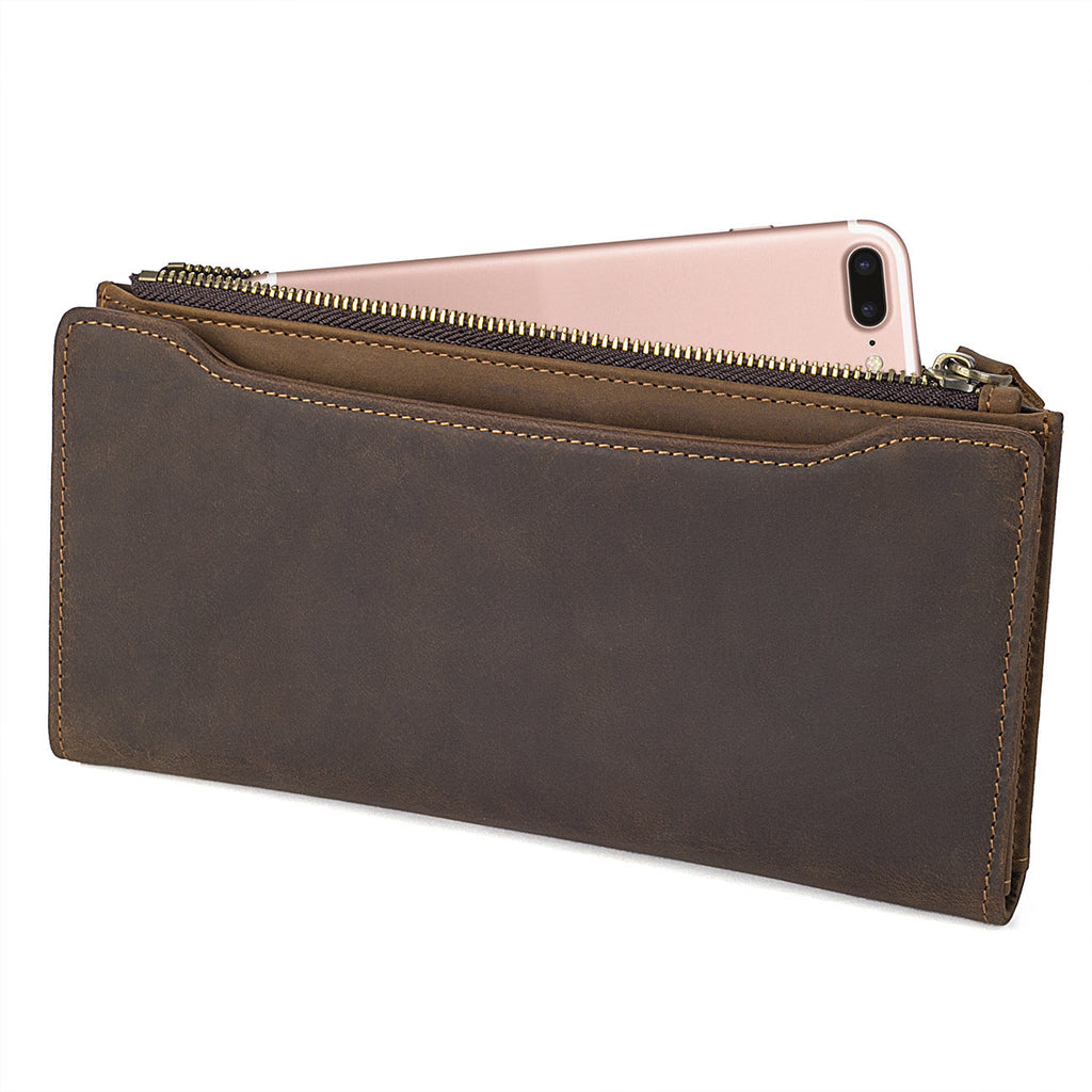 Handmade  Leather Wallet, Mens Wallet And Card Holder Wallet Cryptocurrency Wallet Rfid Man Short Wallet 8168