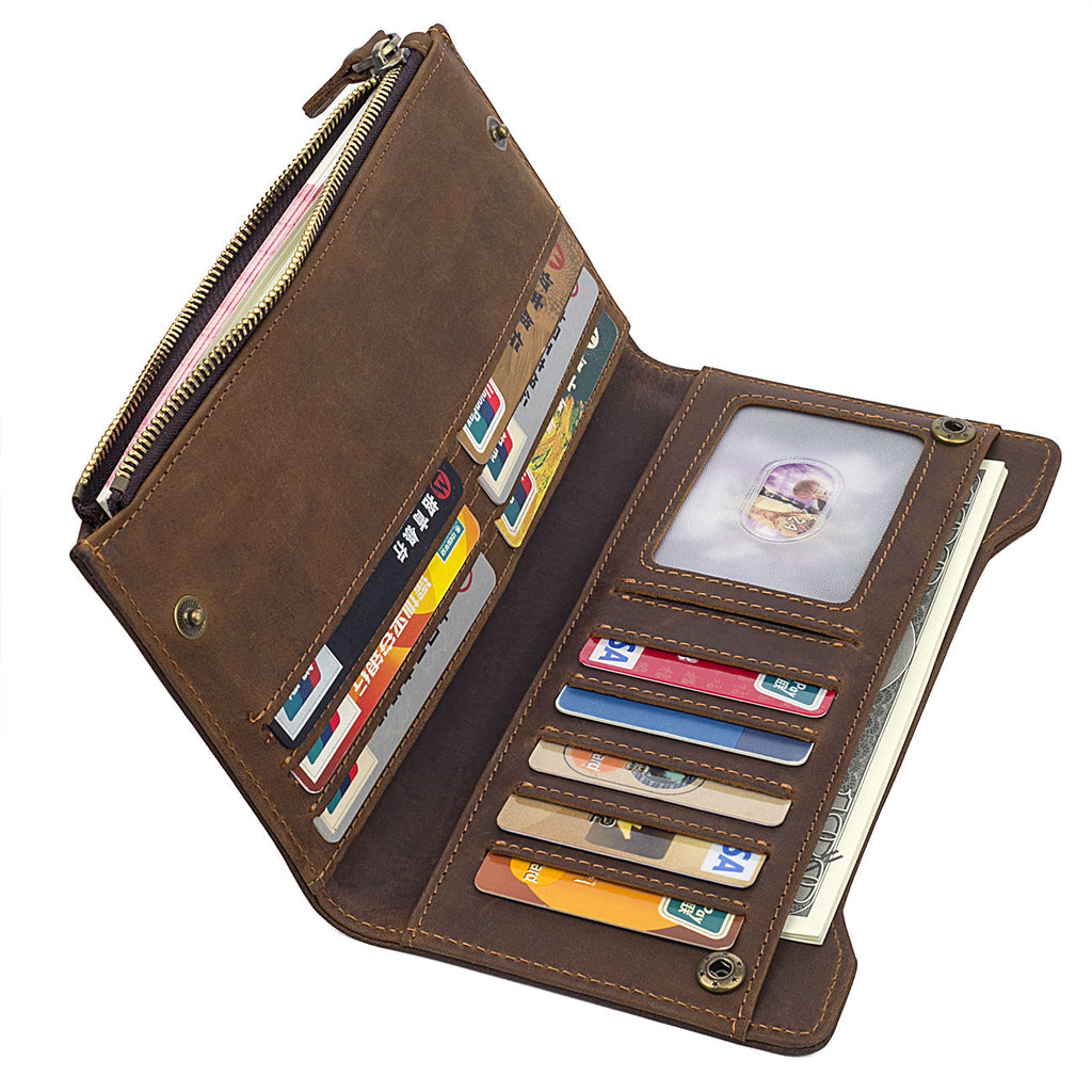 Handmade  Leather Wallet, Mens Wallet And Card Holder Wallet Cryptocurrency Wallet Rfid Man Short Wallet 8168