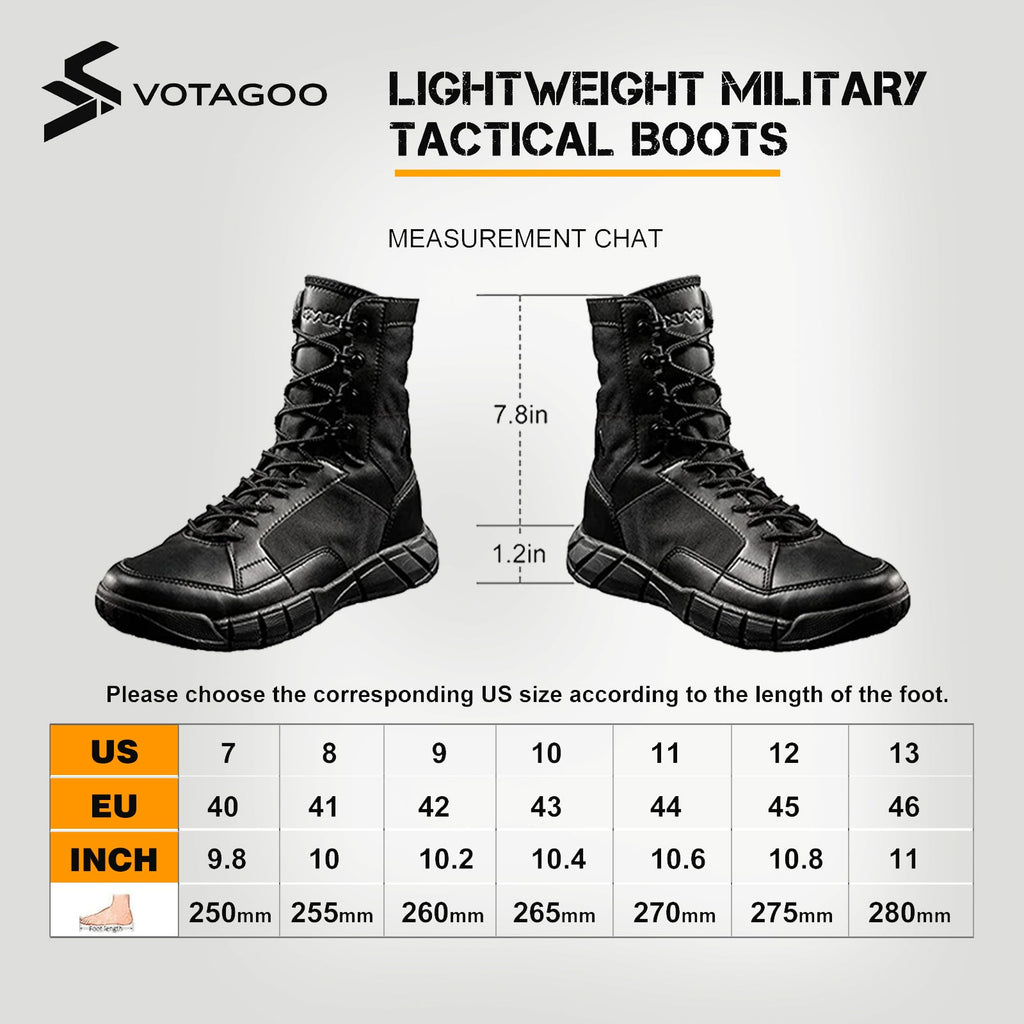 VOTAGOO® Men's 8 inch Tactical Boots