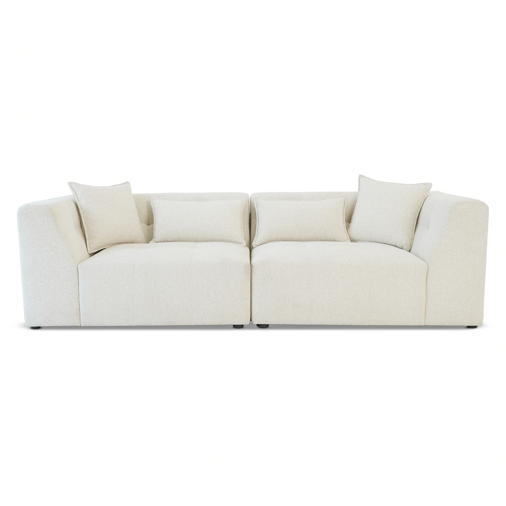 Jefferson Soft Chenille Modern Sofa with Plush Comfort - Taupe