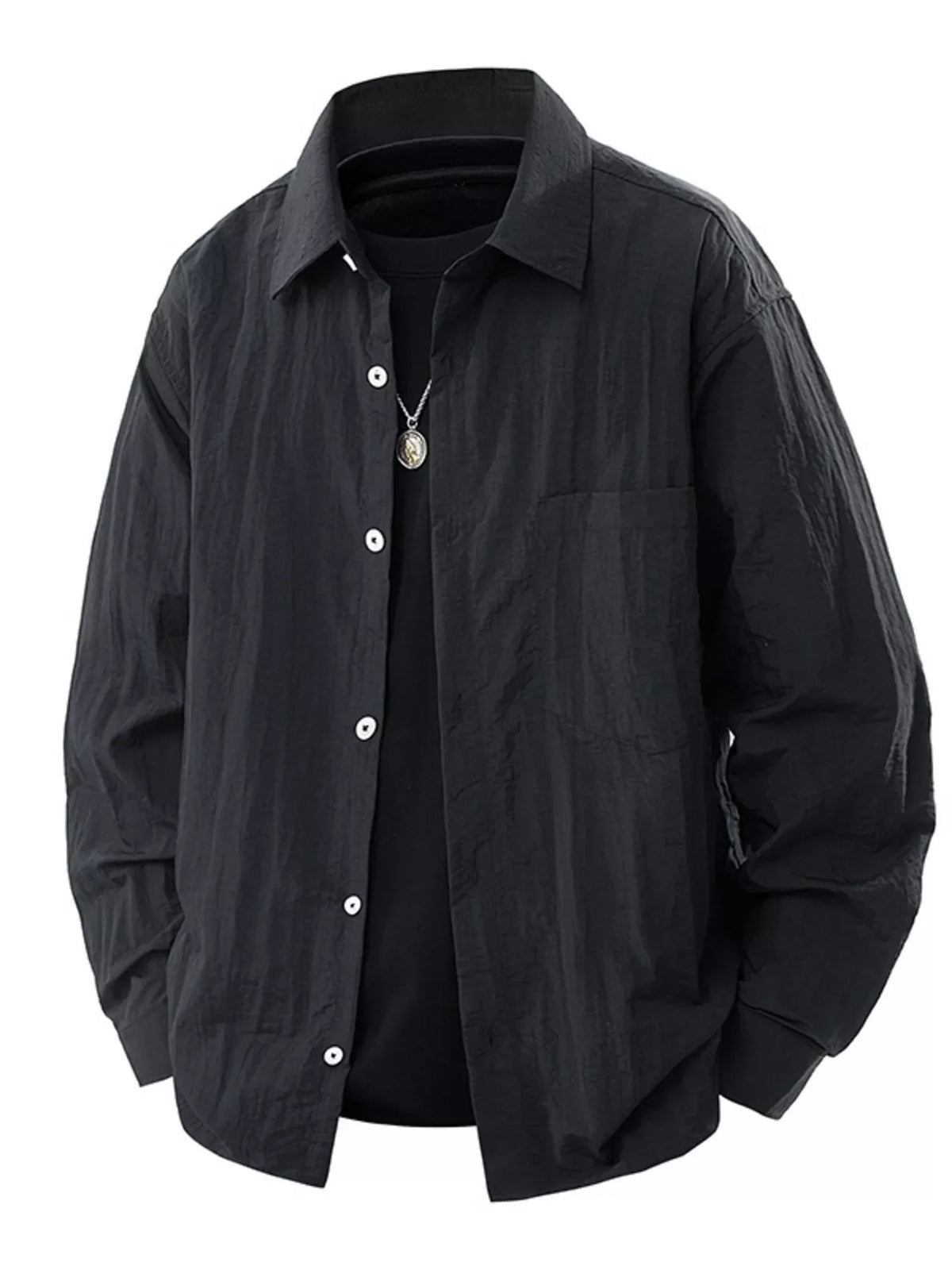 Men's Plus Size Lightweight Button-Down Shirt