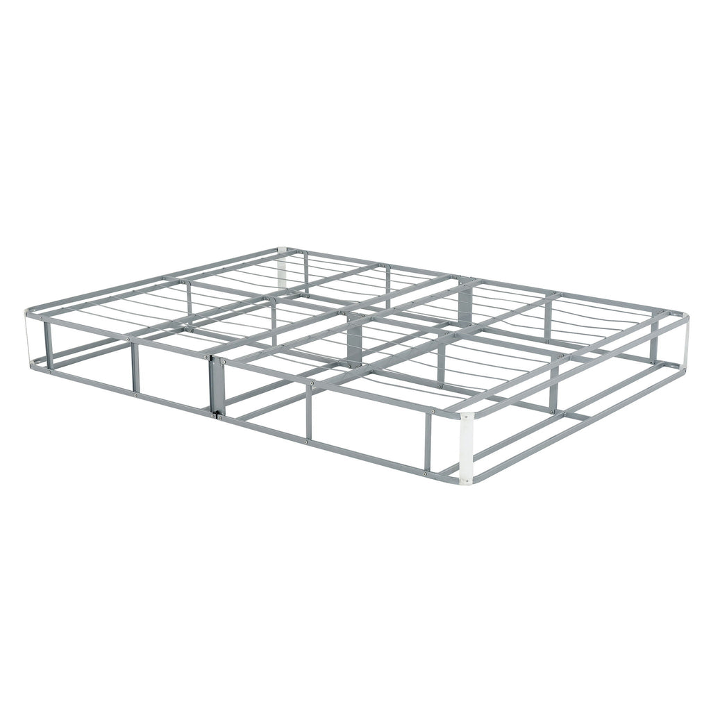 Foldable 9" Twin Size Metal Mattress Box Spring Foundation Bedroom Furniture Bed Base - Gray