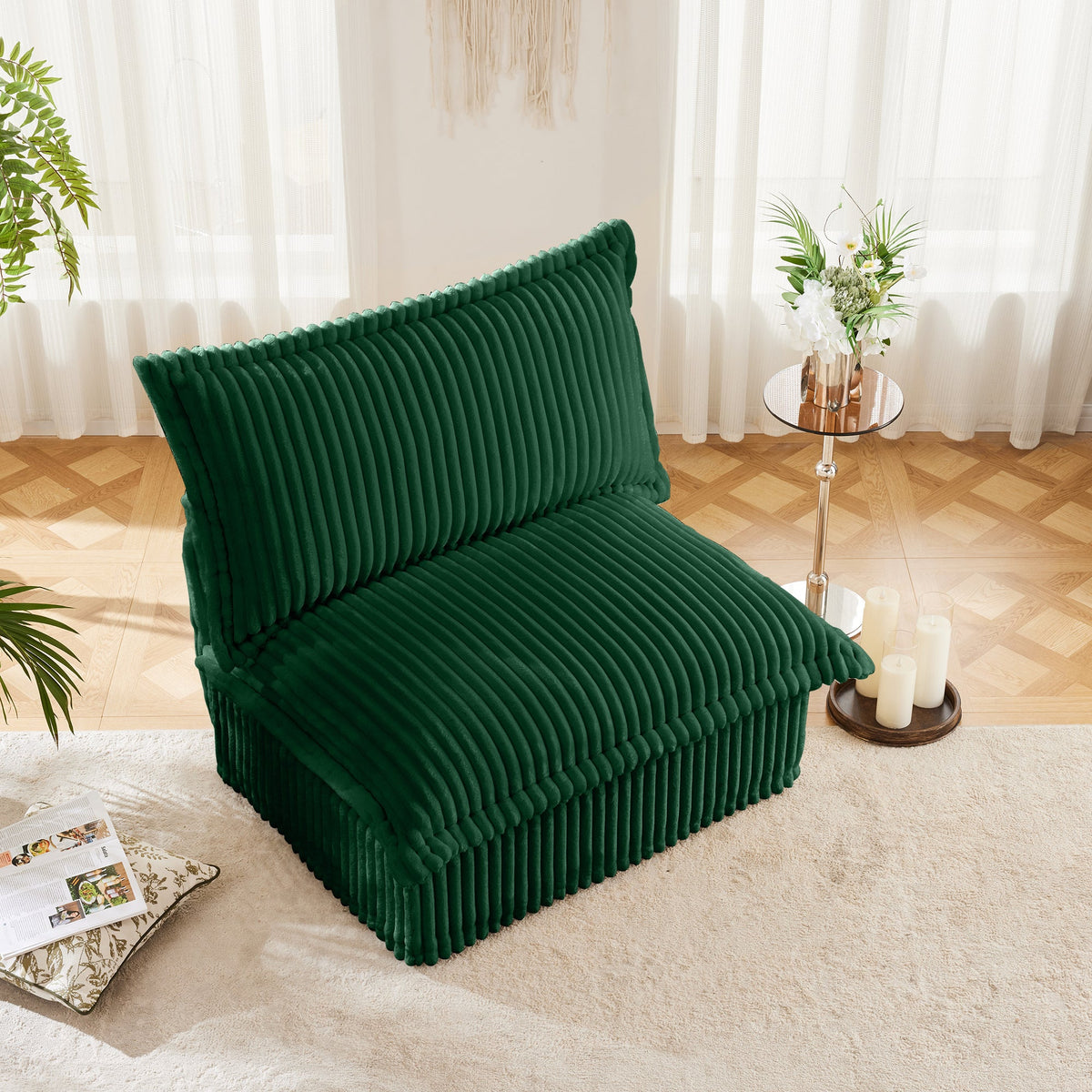 Armless Sofa - Green