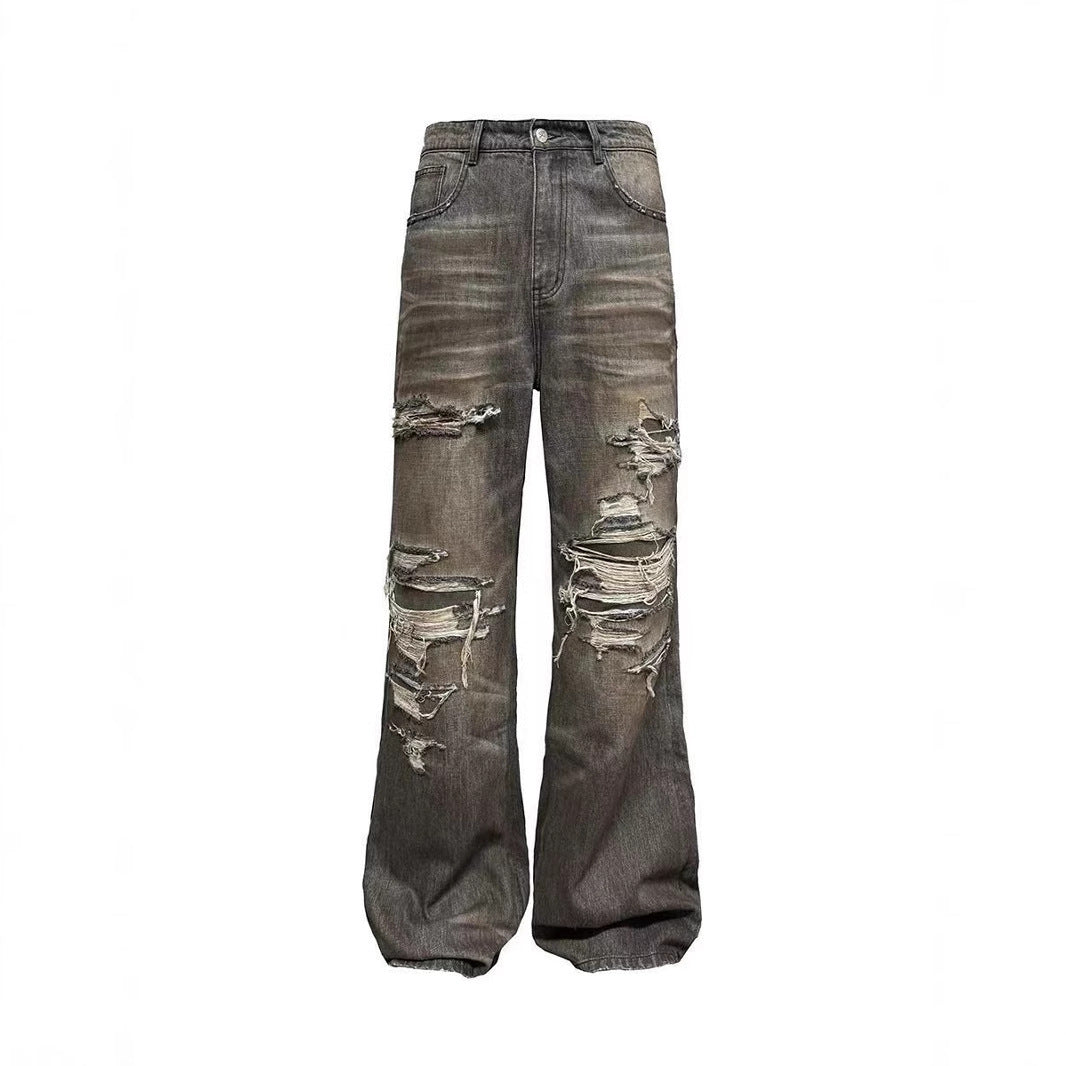 Retro Loose Bootcut Wide-leg Denim Jeans For Men