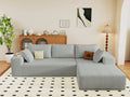 96' Cloud Sectional Couch with L-Shape Chaise,Modern Modular Sofa with Deep Seat, Upholstered Couches for Living Room Bedroom,No Assembly Required (Plush Corduroy Fabric)