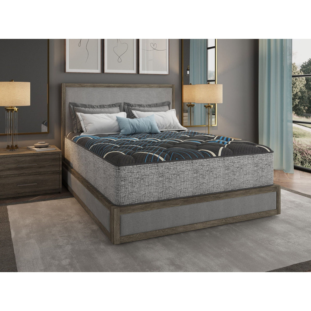 14" Hybrid Mattress with Firm Comfort and Cooling Technology - Dark Gray