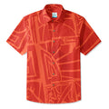 LeosWare® Men's Hawaiian Shirt Short Sleeve Button-up 95% Polyester, 5% Spandex Aloha Ember Tiki