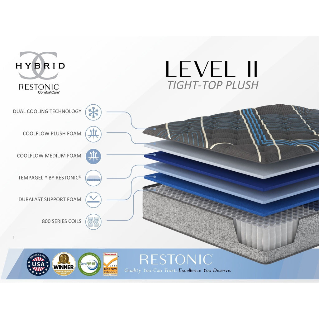 14" Hybrid Mattress with Individual Pocketed Coil - Medium Comfort, Dark Gray