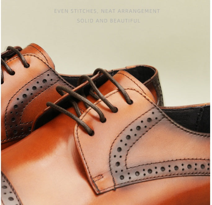 Men's Brogue Carved Business Oxford Leather Dress Shoes