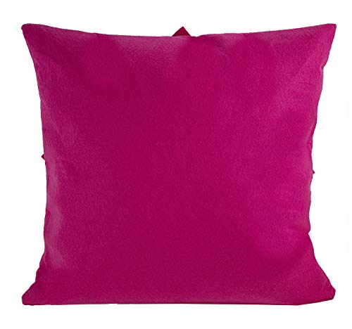 Fennco Styles Sara's Garden Collection Contemporary Dahlia Petal 17 Inch Square Decorative Throw Pillow Case – Fuchsia Throw Pillow for Couch, Bedroom and Living Room Décor