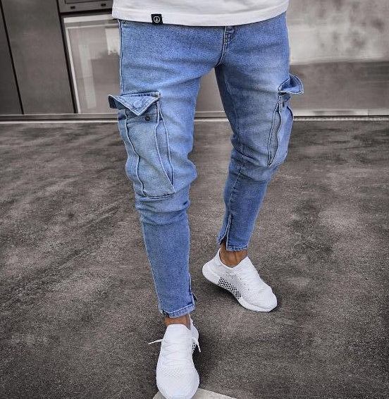 Men's Cargo Hole Denim Jeans