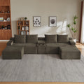 Compressible U-Shaped Sectional Sofa Set,Minimalist Style Modular Sectional Sofa, Corduroy Fabric Cloud Couch for Living Room