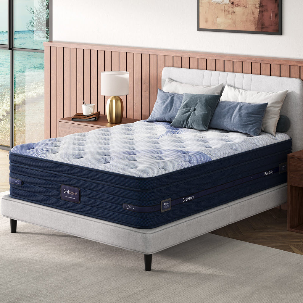 King Firm Hybrid Mattress with Cooling Gel - Blue