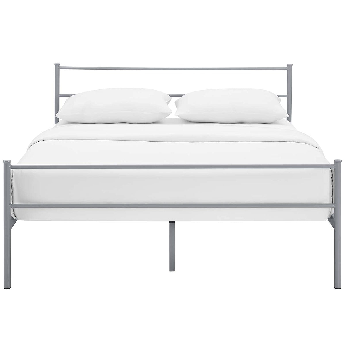 CasaFoyer Alina Platform Queen Bed | Rustic Charm meets Modern Decor | Holds 1323 lbs | No Box Spring Needed | Fits Memory Foam, Spring, Latex, Hybrid Mattresses | Gray