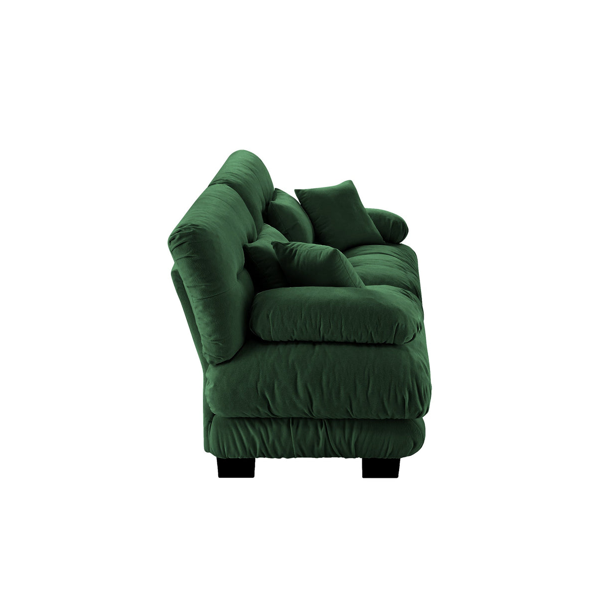 Cloud Couch 2 Seater Sofa, Chenille 2 - Seat sofa with 2 Lumbar pillows and 2 throw pillows, Chenille Green