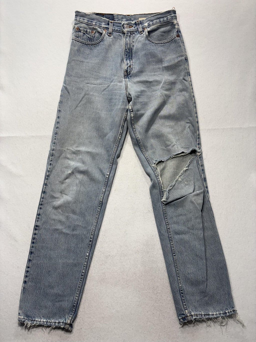 Levi's 560 Loose Fit Jeans Mens 32x32 Blue Light Wash Straight Distressed USA