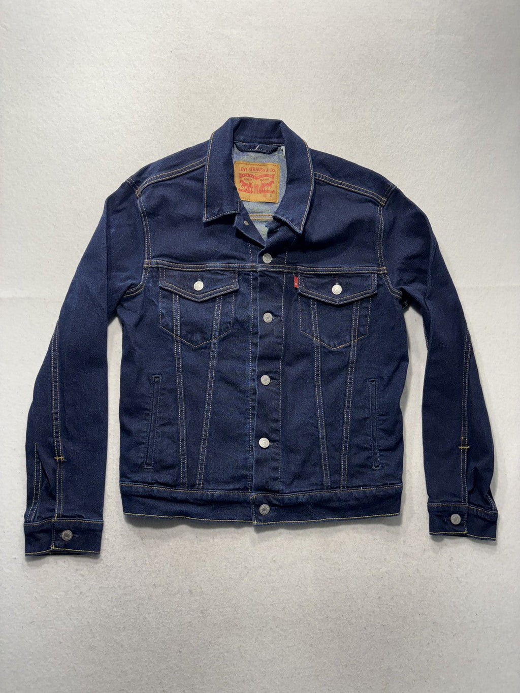 Levi's Jacket Mens Small Blue Denim Button Front Trucker Jean Unlined Casual