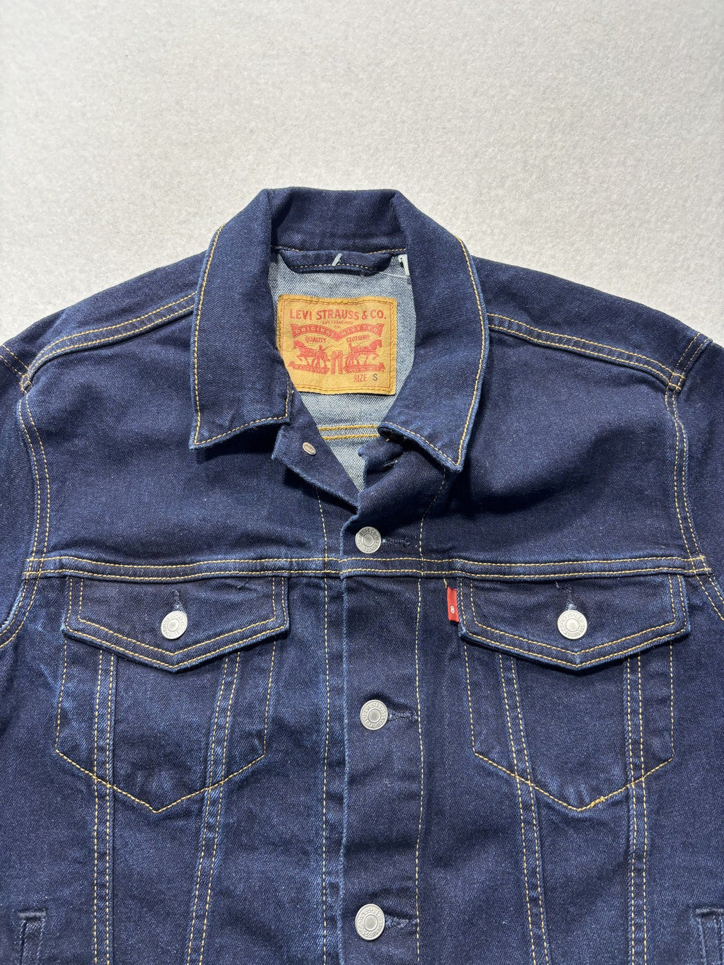Levi's Jacket Mens Small Blue Denim Button Front Trucker Jean Unlined Casual
