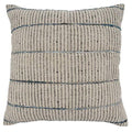 Fennco Styles Embroidered Block Print Cotton Decorative Throw Pillow 20" W x 20" L - Blue Cushion for Christmas, Holiday, Home, Couch, Living Room and Office Décor
