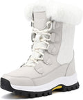COOJOY Womens Winter Snow Boots Waterproof Shoes Walking Comfortable Hiking Tennis Booties Furry Mid Calf Warm Lightweight