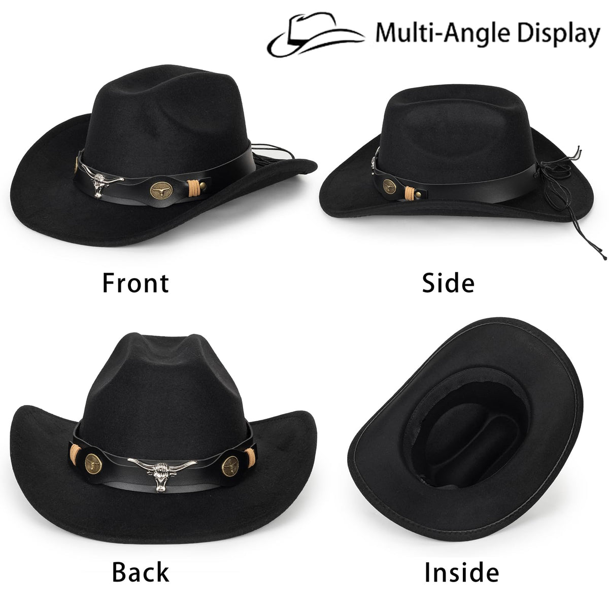 Women's Western Rhinestone Cowboy Hat - Bling Diamond Band Rodeo Fedora