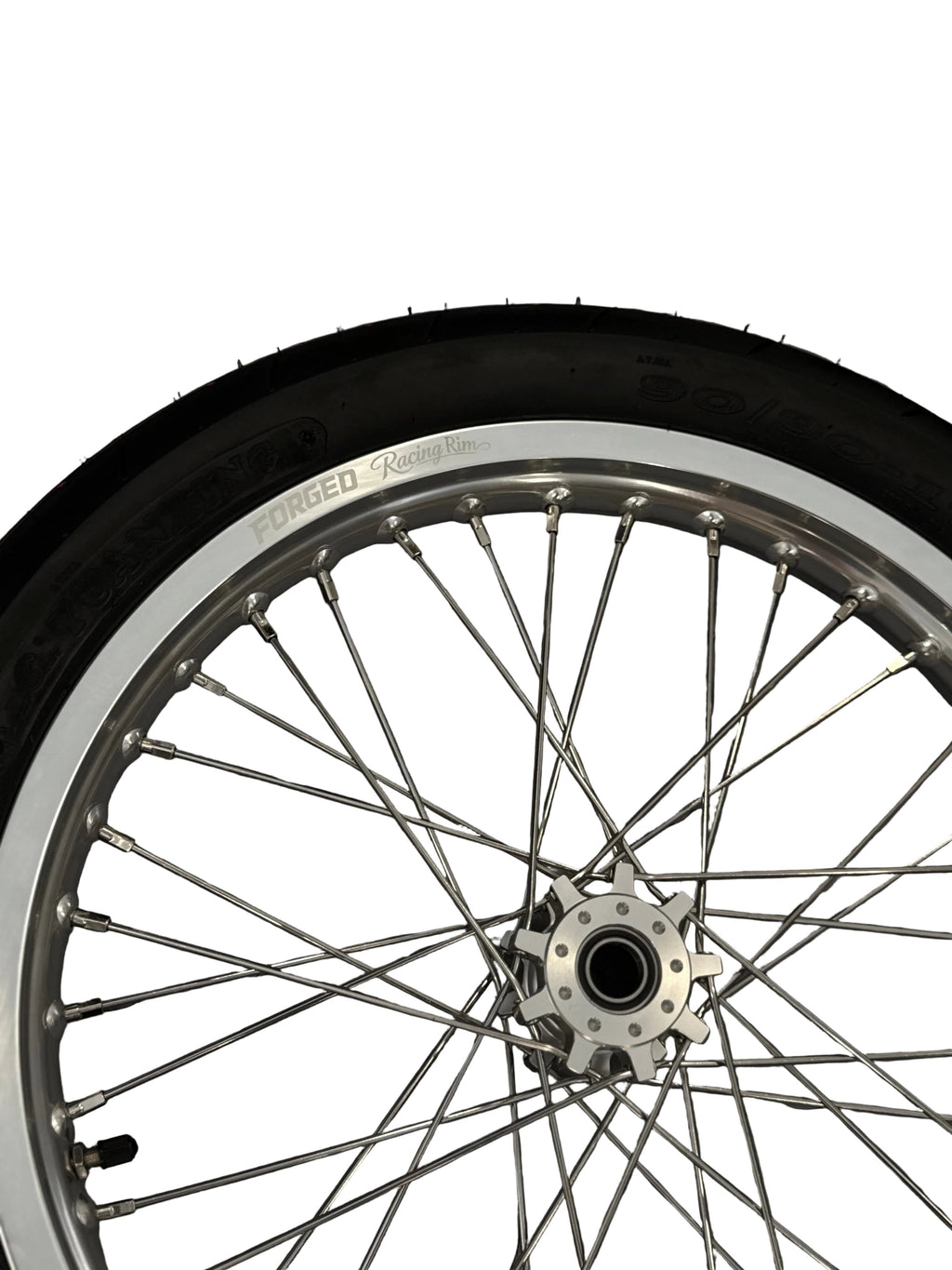 Surron Light Bee X / E-Ride Pro Supermoto Wheelset (Thick/Wide) - Chrome Silver / Gloss Black