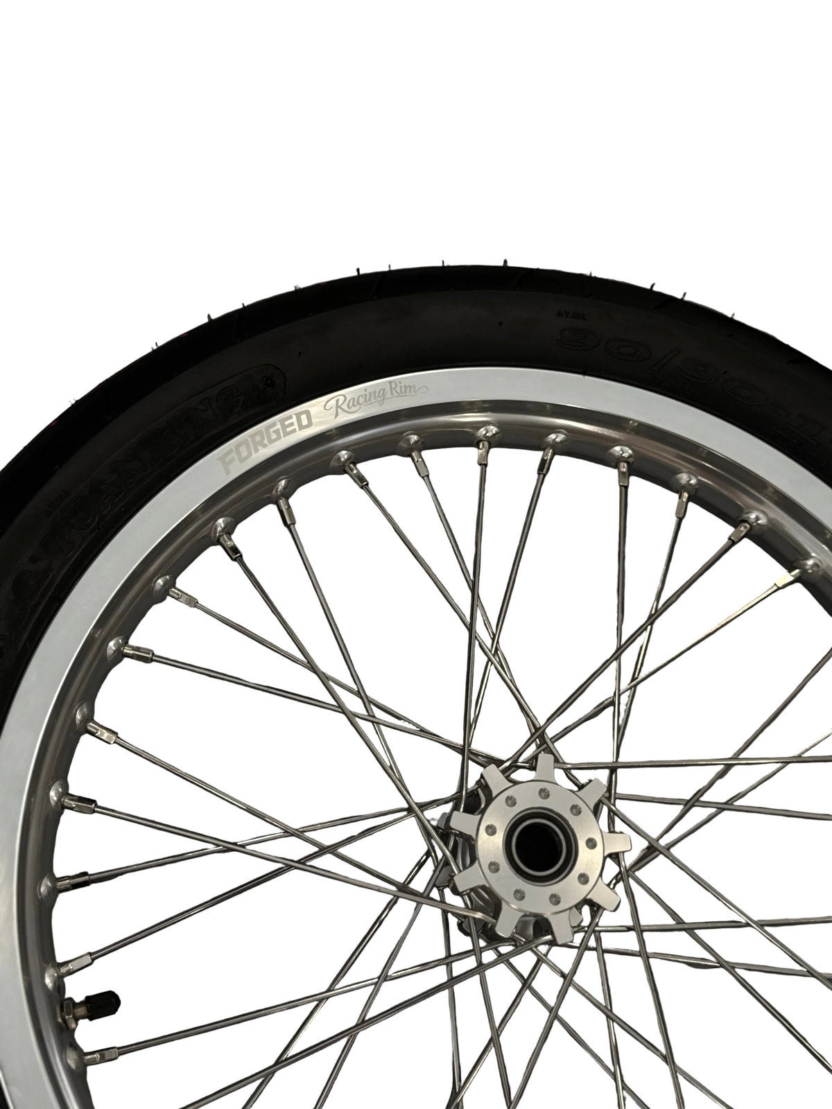 Surron Light Bee X / E-Ride Pro Supermoto Wheelset (Thick/Wide) - Chrome Silver / Gloss Black